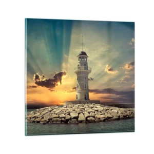 Glastavla - Bild på glas - Ljus - Godhet - Skönhet - 30x30 cm