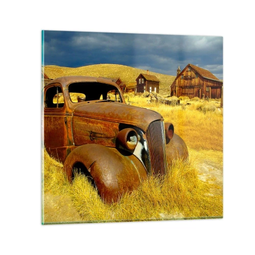 Glastavla - Bild på glas - Välförtjänt vila - 70x70 cm