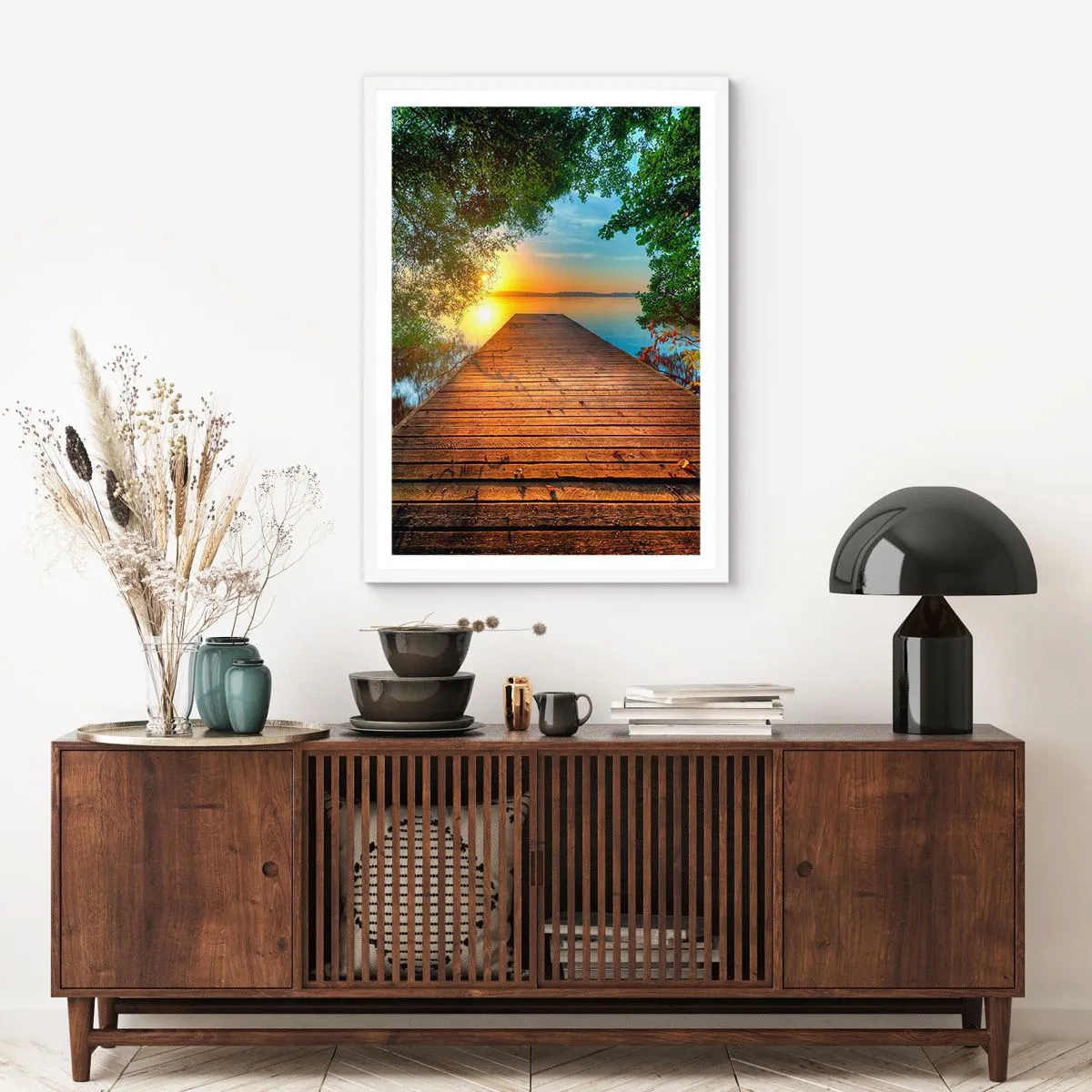 Affisch i vit ram - Sakta ner, sätt dig - 30x40 cm