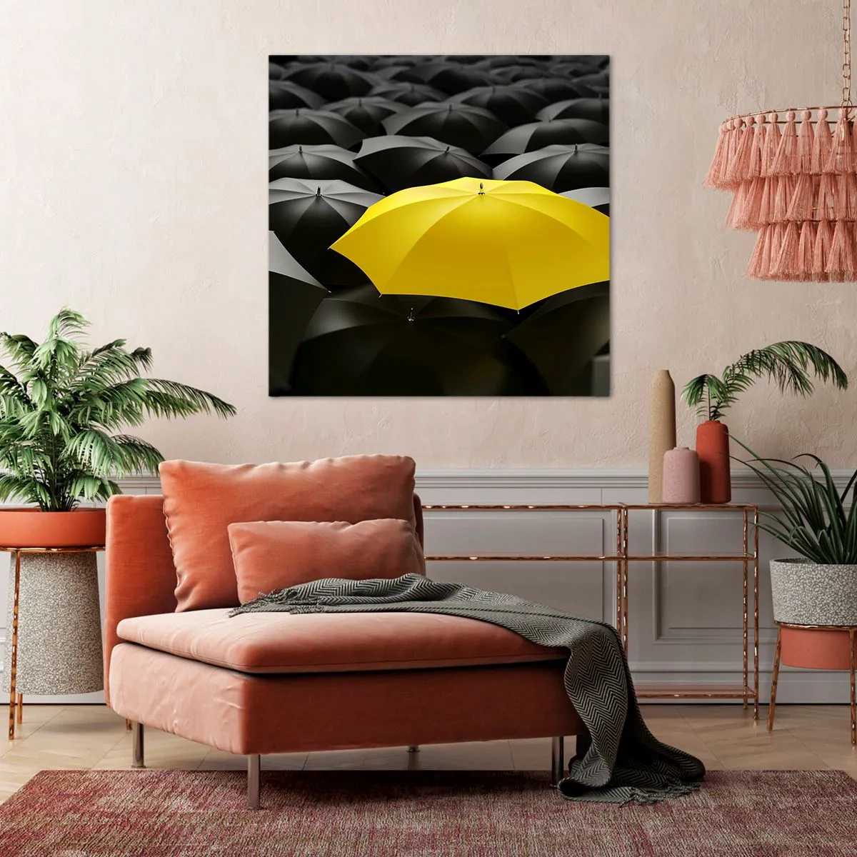 Canvastavla - Bild på duk - Farväl sorgen - 50x50 cm