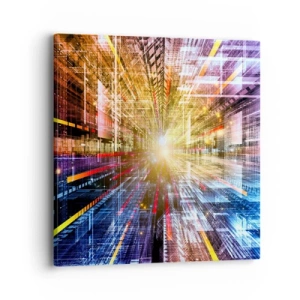 Canvastavla - Bild på duk - Ljuskorridor - 40x40 cm