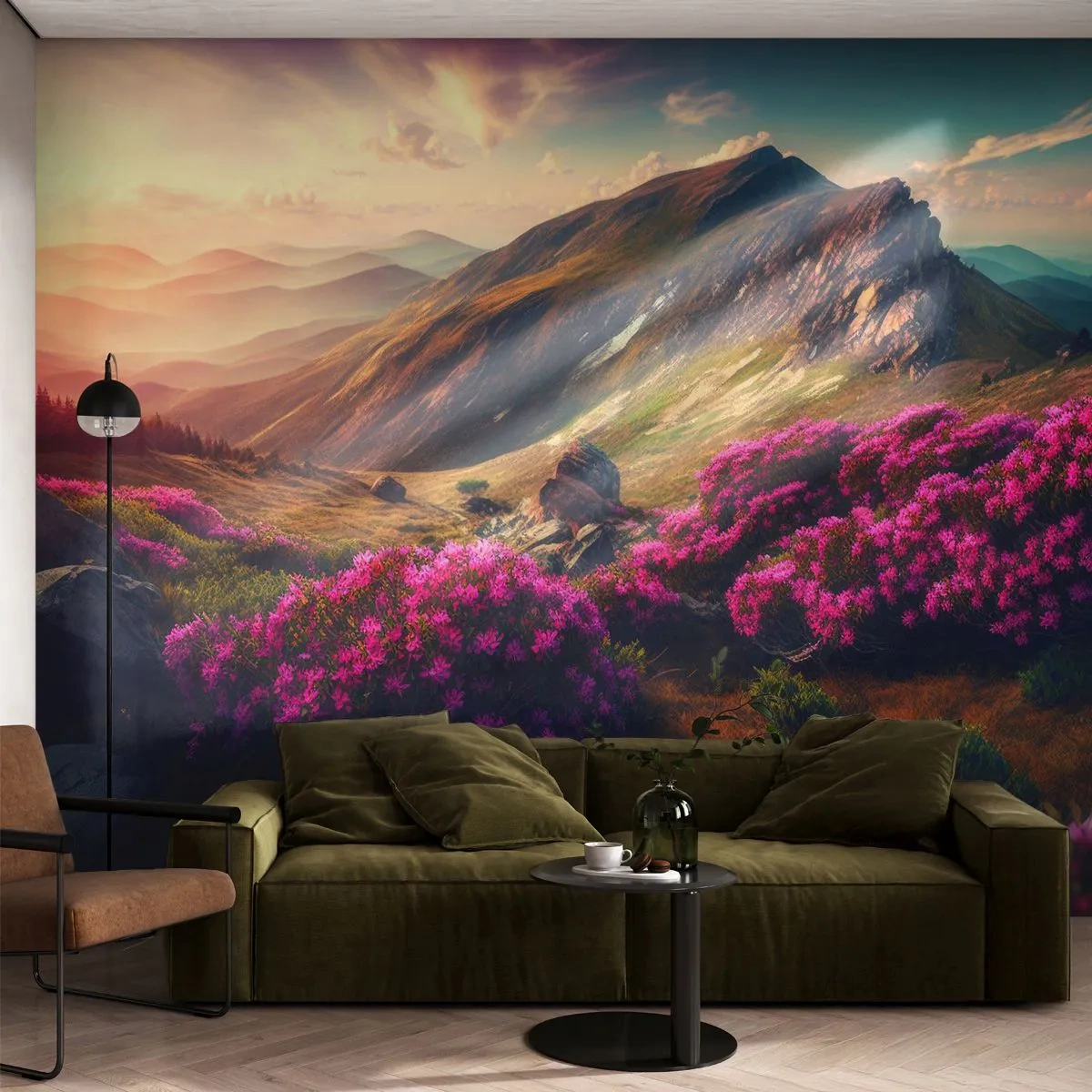 Fototapet Premium Sand - Sommar i fjällen - Landskap, Natur, Berg - 200x140 cm