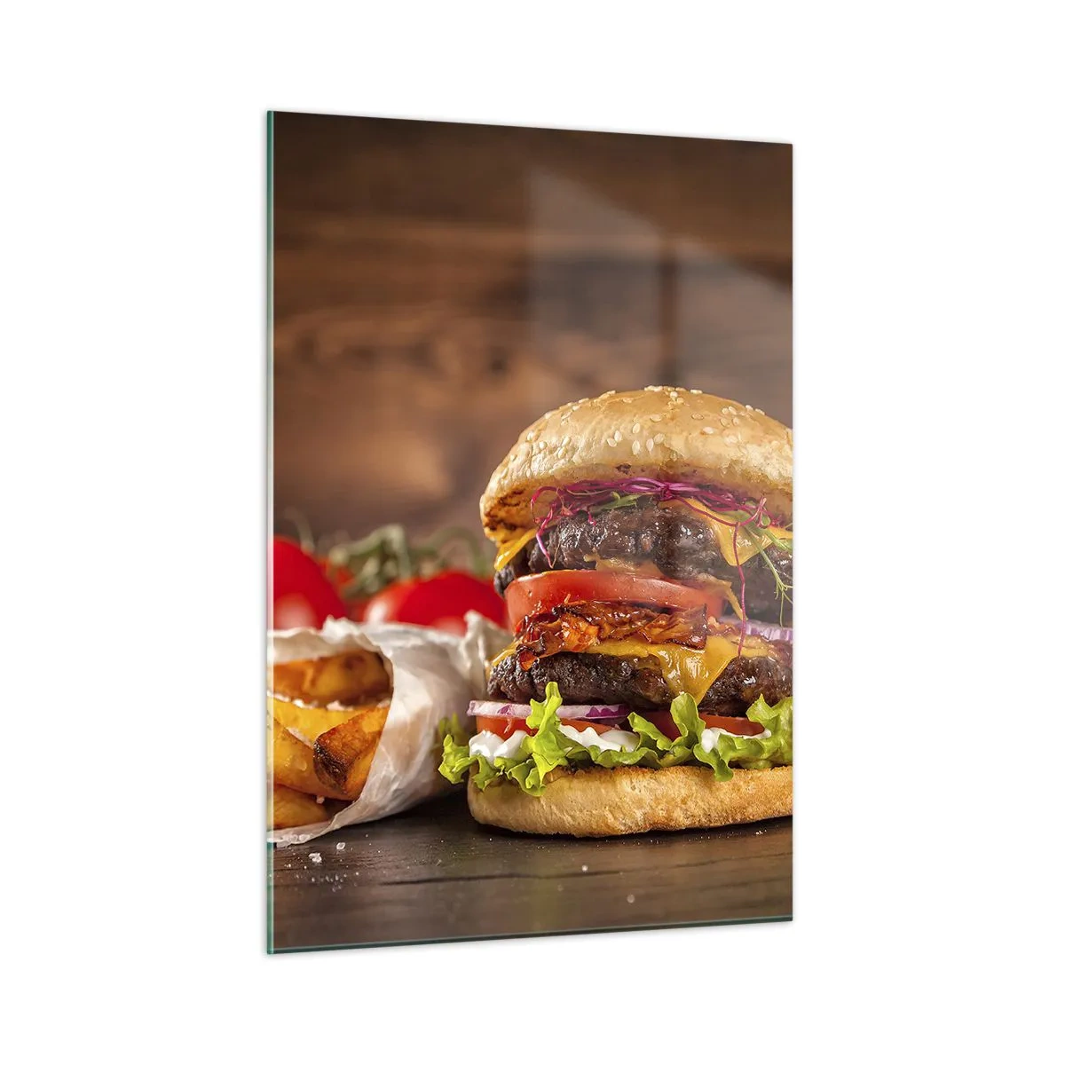 Glastavla - Bild på glas - Förbjuden frukt - 50x70 cm