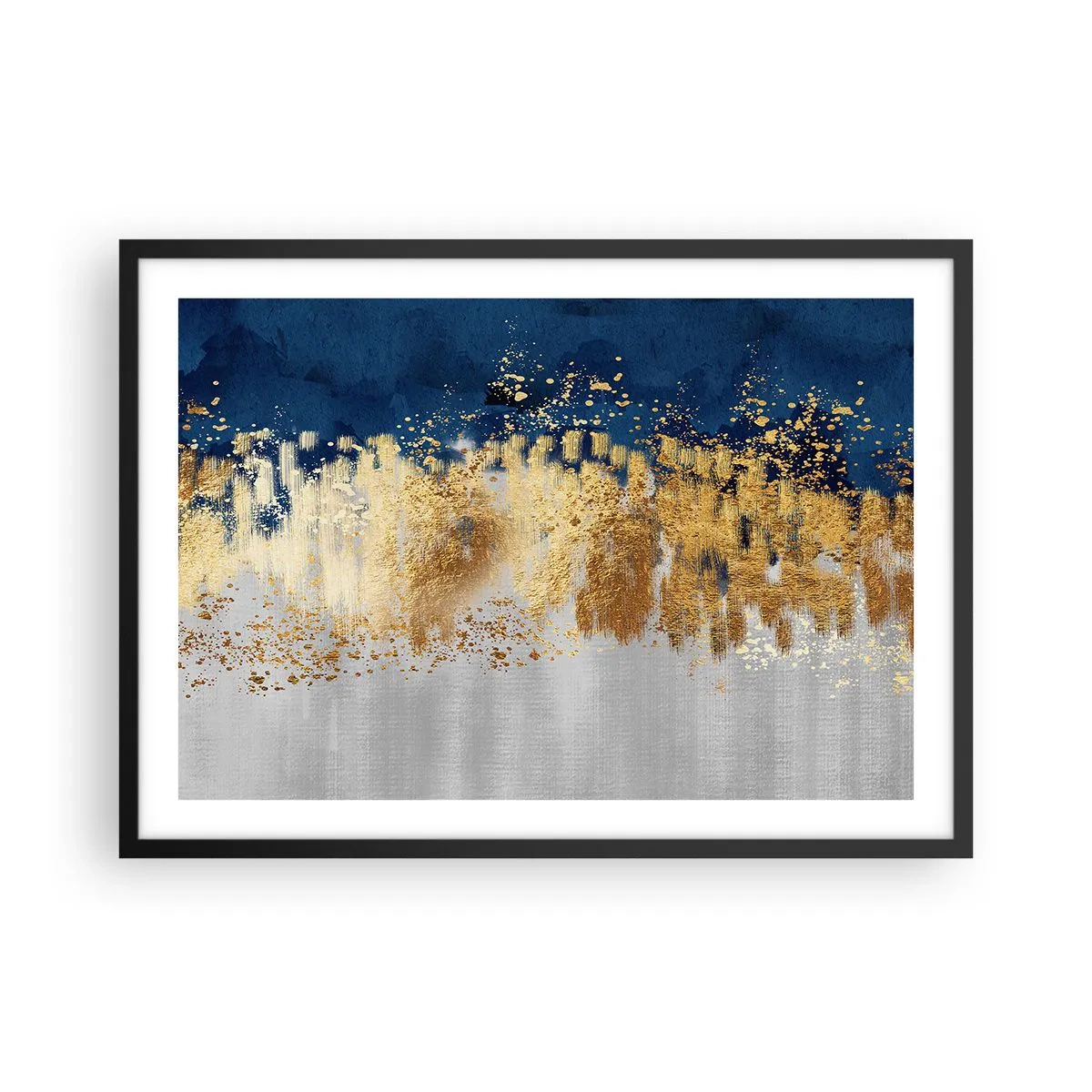 Affisch i svart ram - Modern komposition med blixt - 70x50 cm