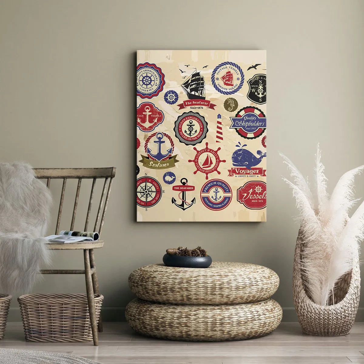 Canvastavla - Bild på duk - Seglarbroderskap - 45x80 cm