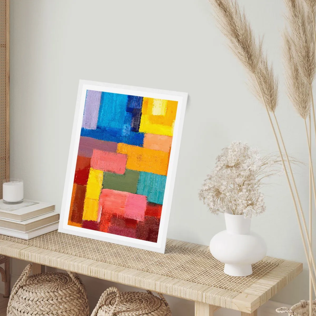 Affisch i vit ram - Alla olika, alla färgglada - 61x91 cm