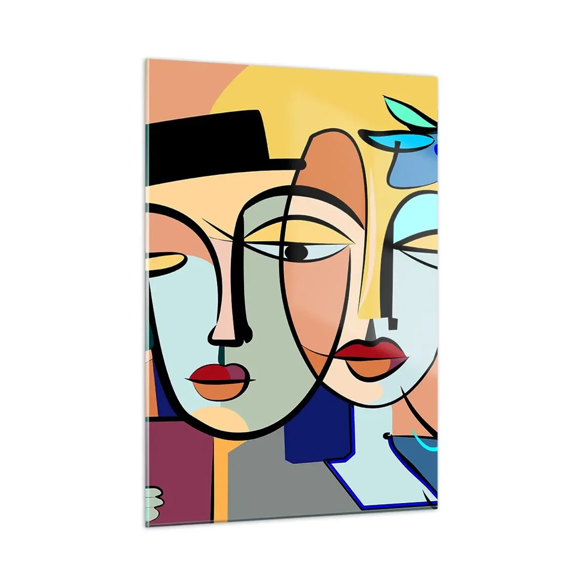 Glastavla - Bild på glas - Picassos randez vous - 50x70 cm
