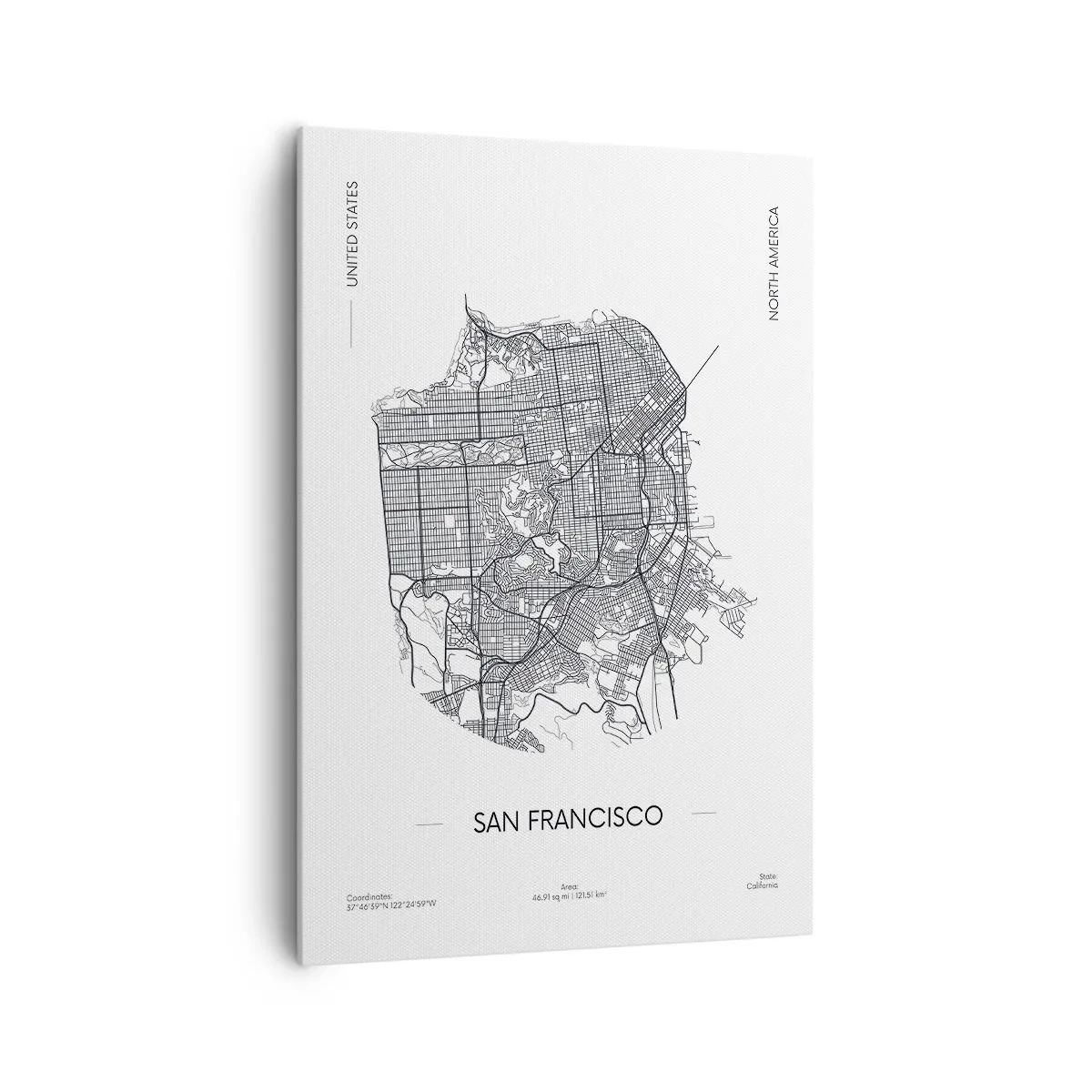 Canvastavla - Bild på duk - San Franciscos anatomi - 70x100 cm