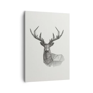 Canvastavla - Bild på duk - Hjort i kubistisk stil - 50x70 cm