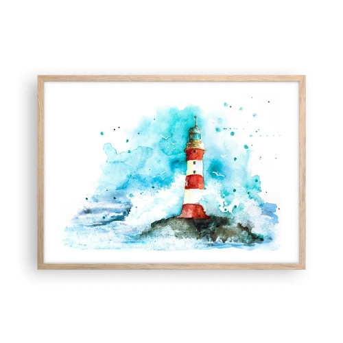 Affisch i ram av ljusek - Elementens enhet - 70x50 cm