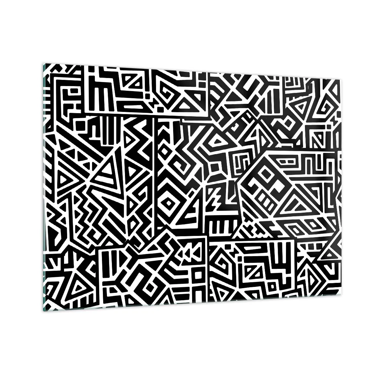 Glastavla - Bild på glas - Prekolumbisk komposition - 100x70 cm