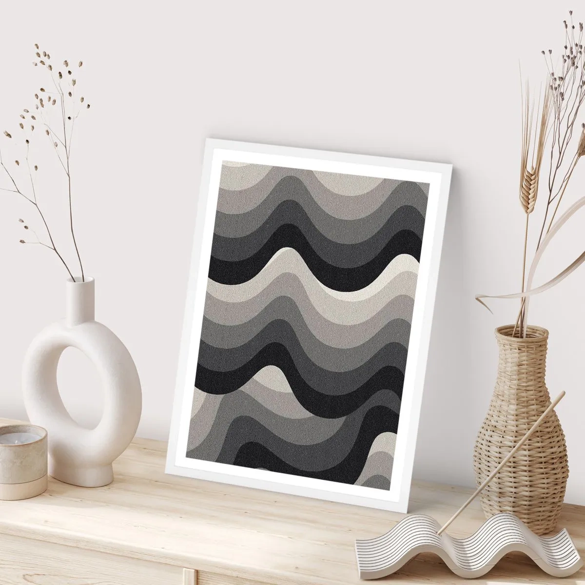 Affisch i vit ram - Våg efter våg - 70x100 cm