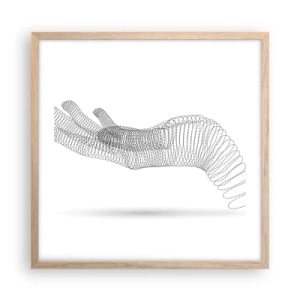 Affisch i ram av ljusek - En spänstig hand - 50x50 cm
