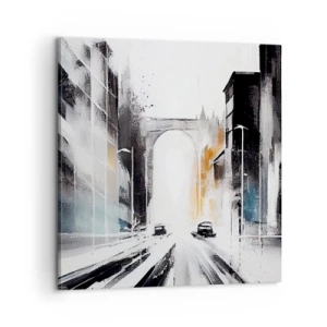 Canvastavla - Bild på duk - Stadsstudie: arkitektur och rörelse - 60x60 cm