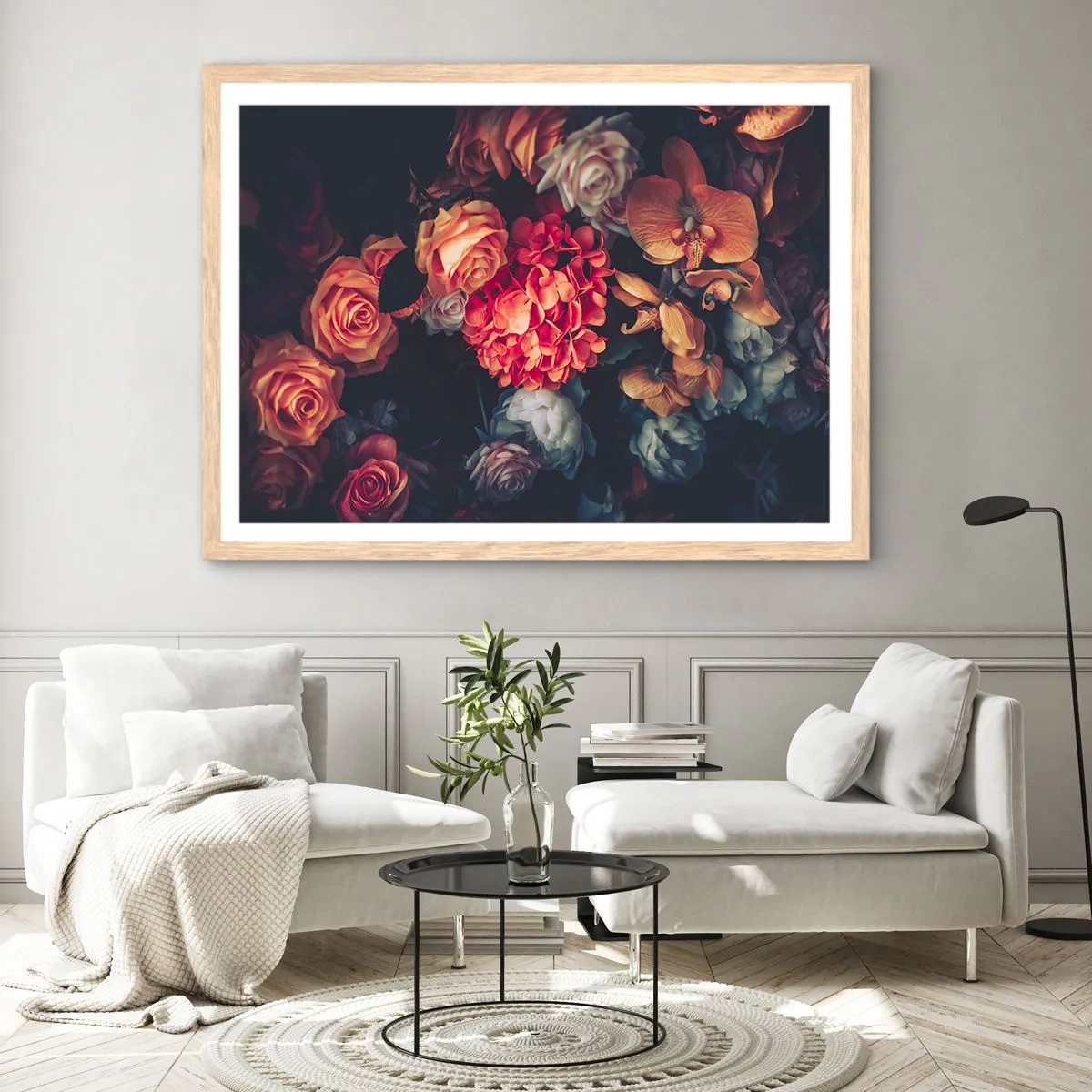 Affisch i ram av ljusek - Som hos de holländska mästarna - 100x70 cm