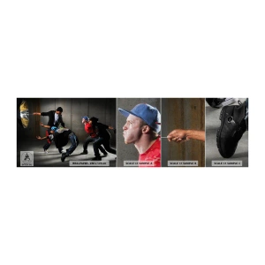 Provbit av fototapet Premium Canvas - Dansar med gatuvinden - Dansa, musik, människor - 100x30 cm