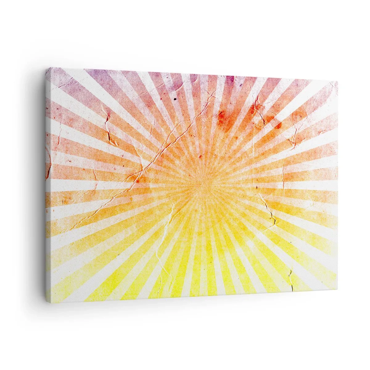 Canvastavla - Bild på duk - Solstrålar i nyanser av orange och gult - 70x50cm - Solupp- och nedgångar - Modern väggdekoration för vardagsrum och sovrum ARTTOR