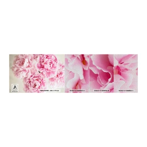 Provbit av fototapet Premium Sand - Rosa prakt - Pioner, Blombukett, Blommor - 100x30 cm