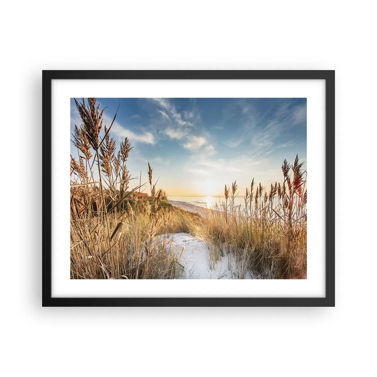 Affisch i svart ram - Nordlig strand - 50x40 cm