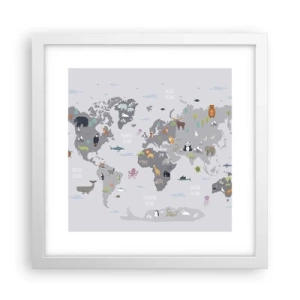 Affisch i vit ram - Säg varifrån du är... - 30x30 cm