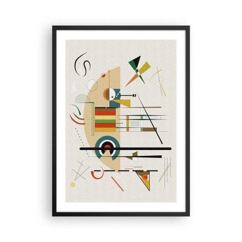 Affisch i svart ram - Abstrakt geometrisk komposition - 50x70cm - Så världen skrattar - Modern väggdekoration för vardagsrum och sovrum ARTTOR