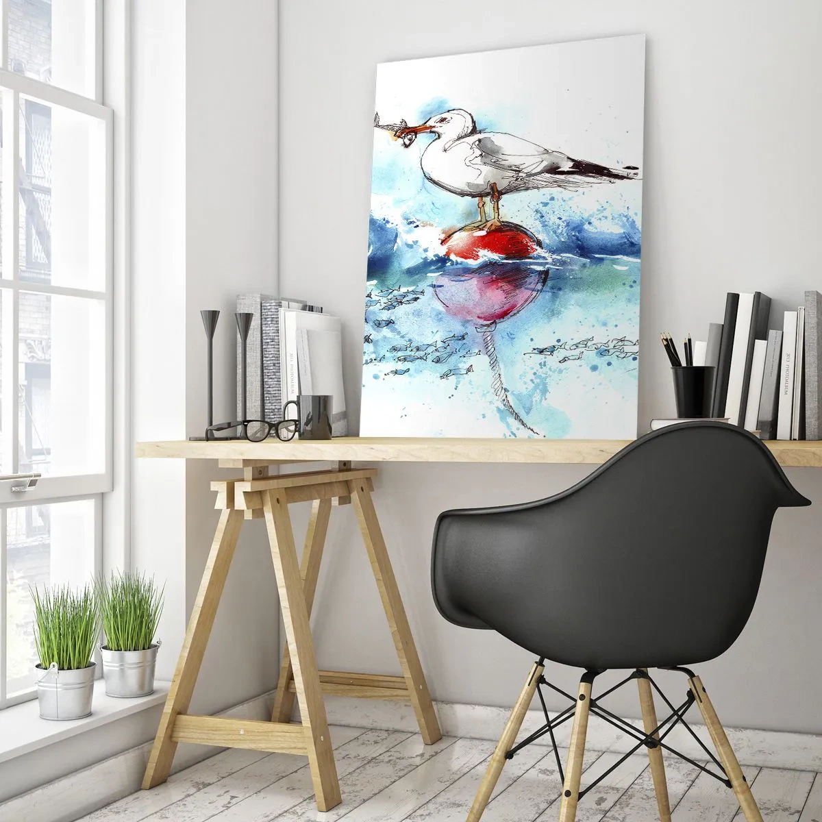 Glastavla - Bild på glas - Framgångsrik fångst - 70x100 cm