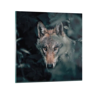 Glastavla - Bild på glas - Jägare - 40x40 cm