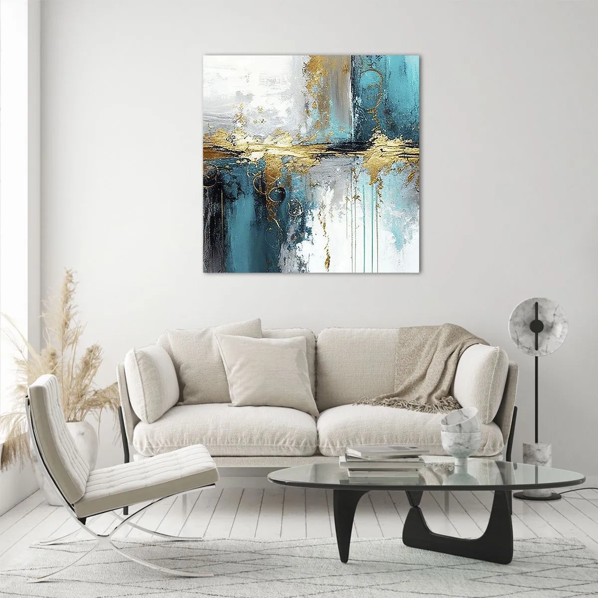 Glastavla - Bild på glas - Allting flödar - 40x40 cm