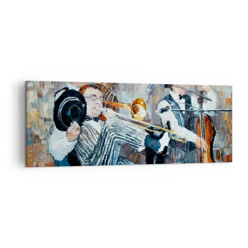 Canvastavla - Bild på duk - Hela den jazzmusiken - 140x50 cm
