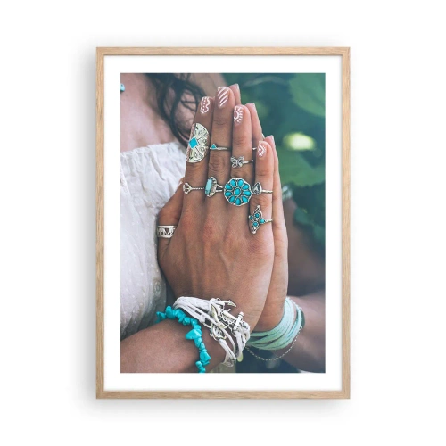 Affisch i ram av ljusek - Välkommen till existensens centrum - 50x70 cm