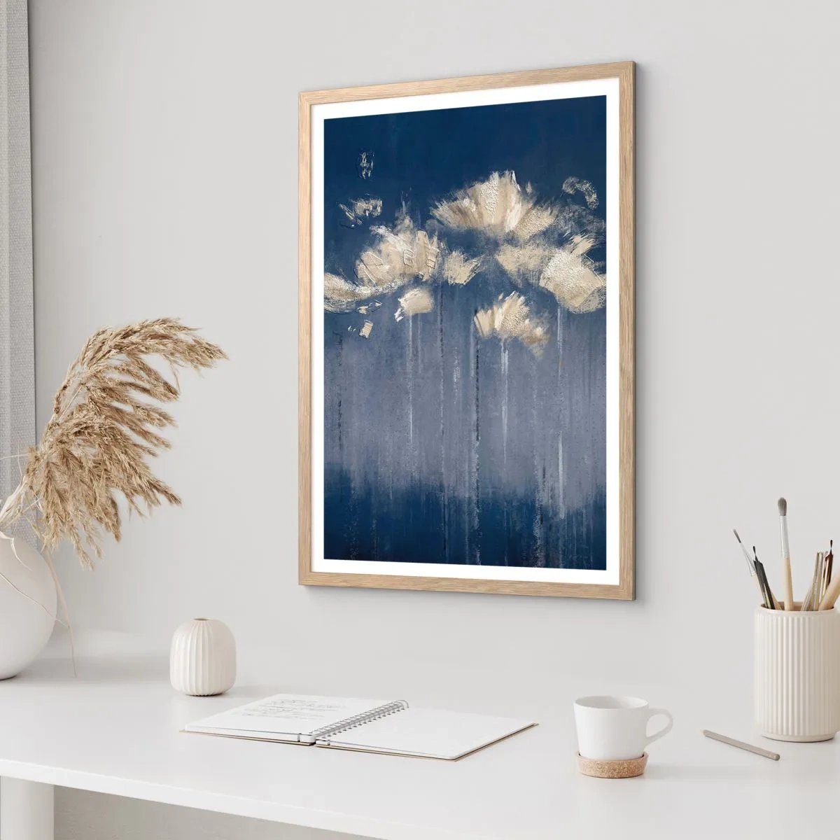 Affisch i ram av ljusek - Som kronblad i vinden - 70x100 cm