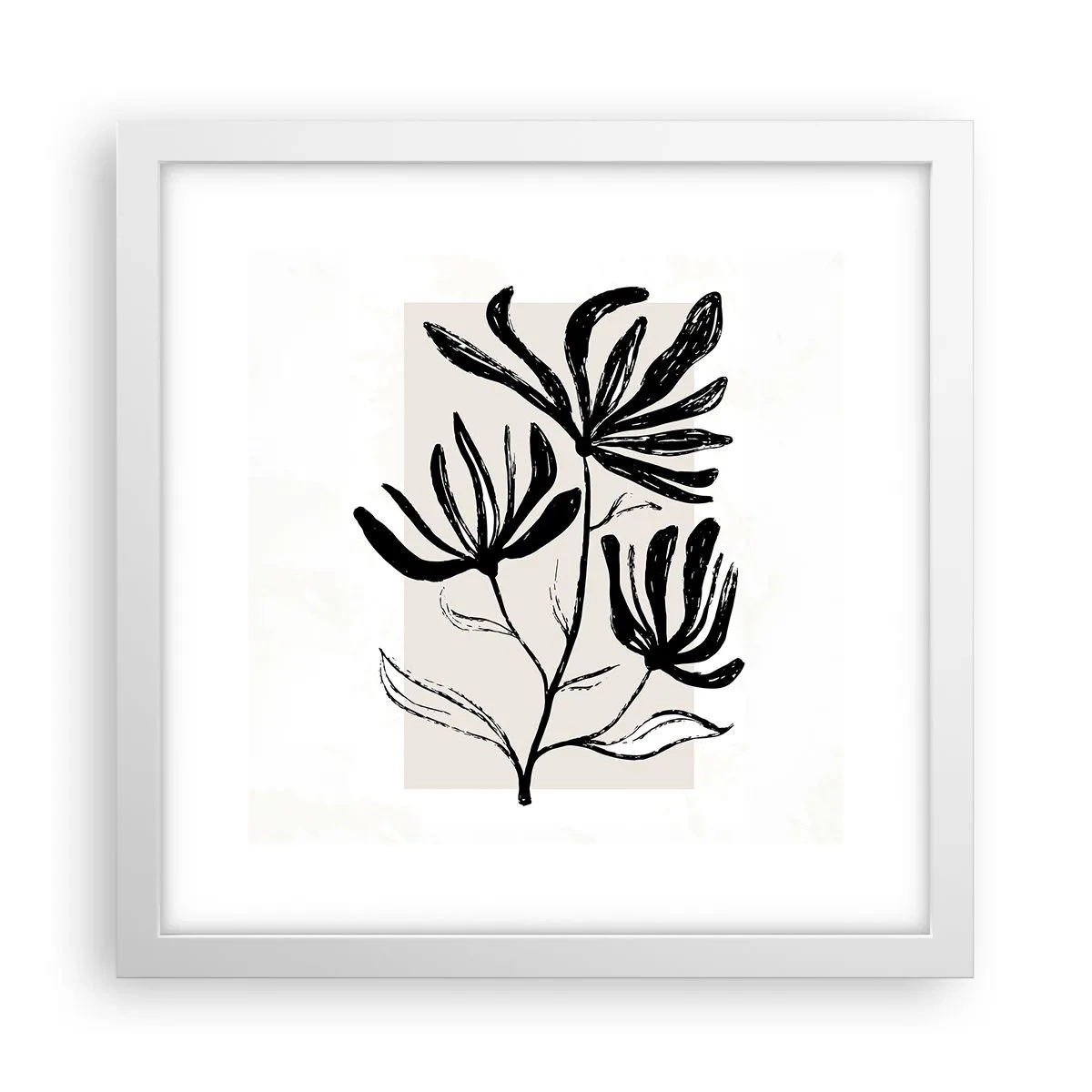 Affisch i vit ram - Skiss för ett herbarium - 30x30 cm