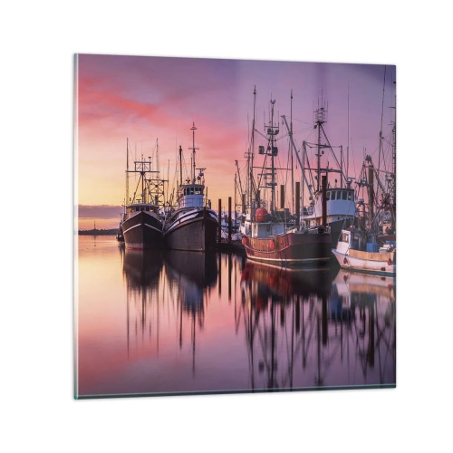 Glastavla - Bild på glas - Inför nästa dag - 50x50 cm