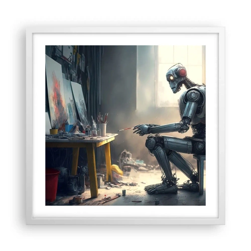 Affisch i vit ram - Den skapande handlingen - 50x50 cm