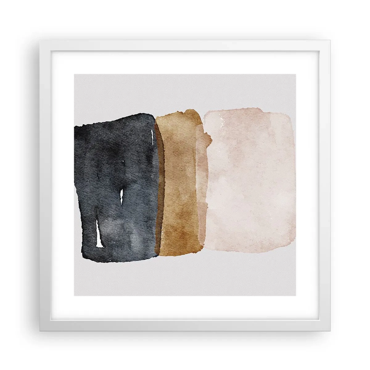 Affisch i vit ram - Komposition av jordens färger - 40x40 cm