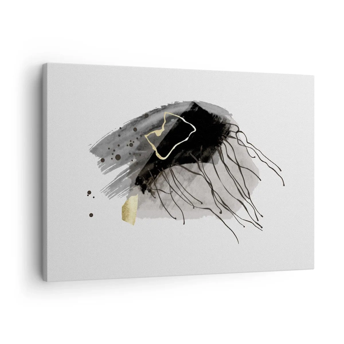 Canvastavla - Bild på duk - I svart och guld - 70x50 cm