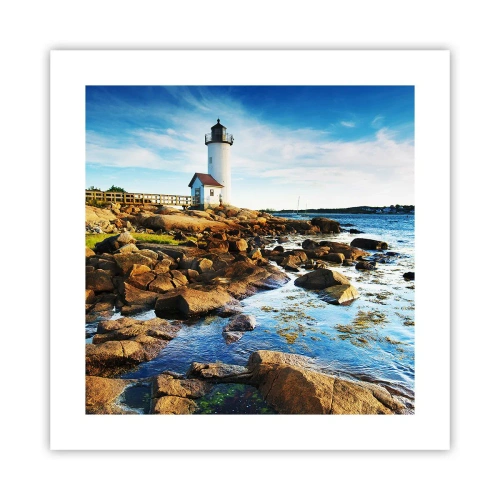 Affisch - Kom lyckligt tillbaka, jag väntar - 40x40 cm