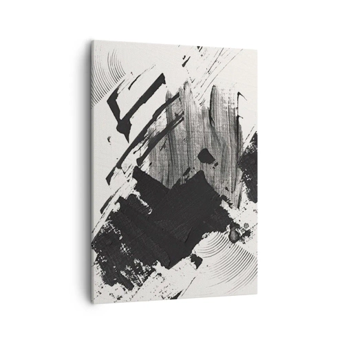Canvastavla - Bild på duk - Abstraktion - uttrycket av svart - 50x70 cm