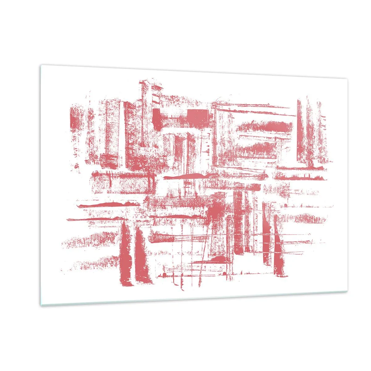 Glastavla - Bild på glas - Röd stad - 120x80 cm