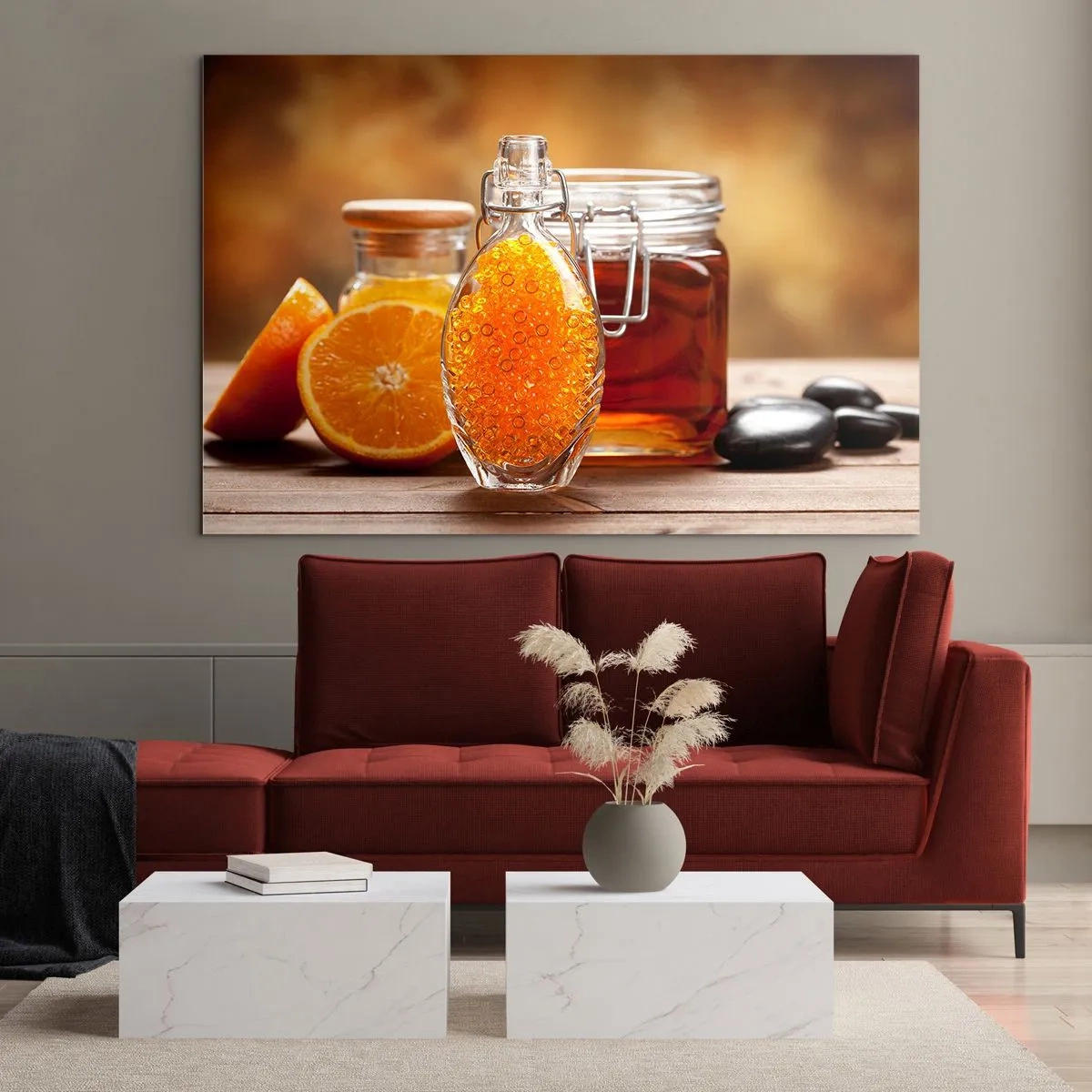 Glastavla - Bild på glas - Soliga smaker och aromer - 100x70 cm
