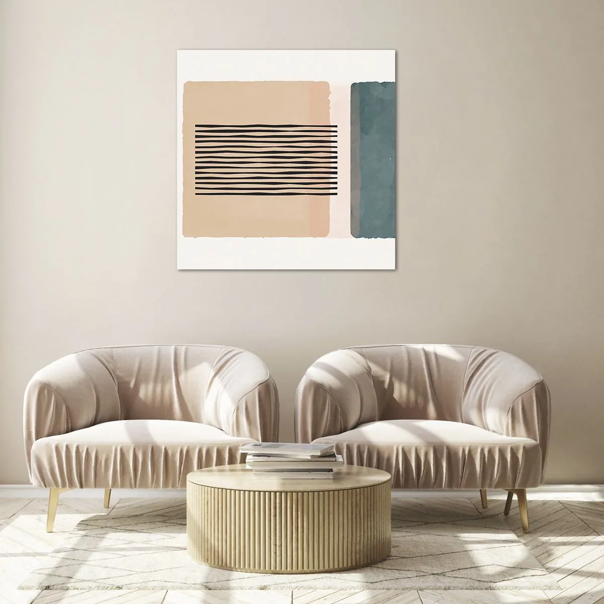 Glastavla - Bild på glas - Allt väl - 70x70 cm