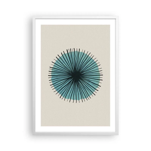 Affisch i vit ram - Radier mot blått - 50x70 cm