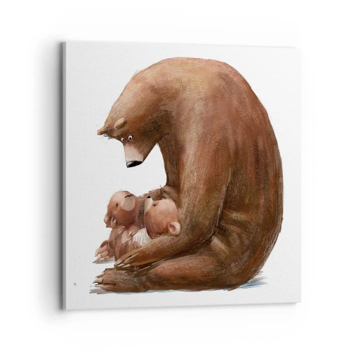 Canvastavla - Bild på duk - Söta drömmar, barn - 70x70 cm