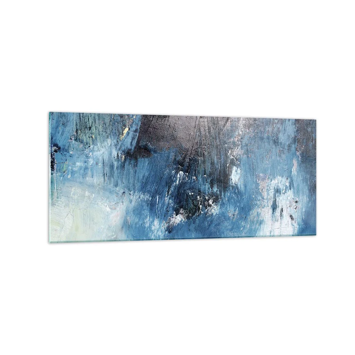 Glastavla - Bild på glas - Blå rapsodi - 120x50 cm