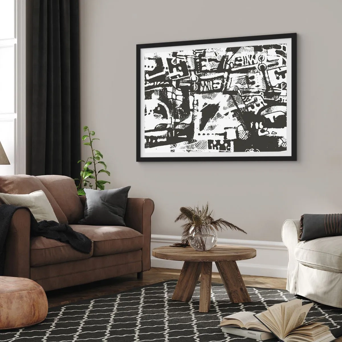 Affisch i svart ram - Ordning eller kaos? - 70x50 cm