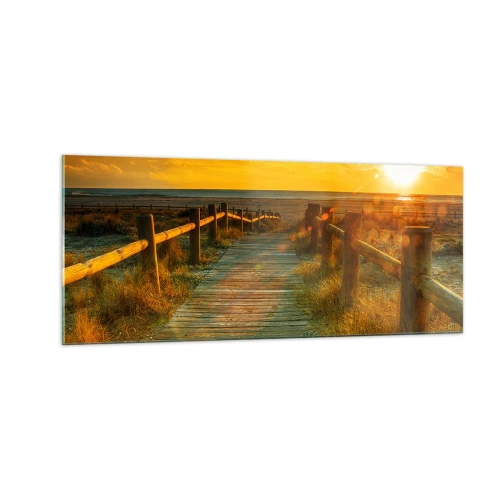 Glastavla - Bild på glas - Doppade i gammalt guld - 100x40 cm
