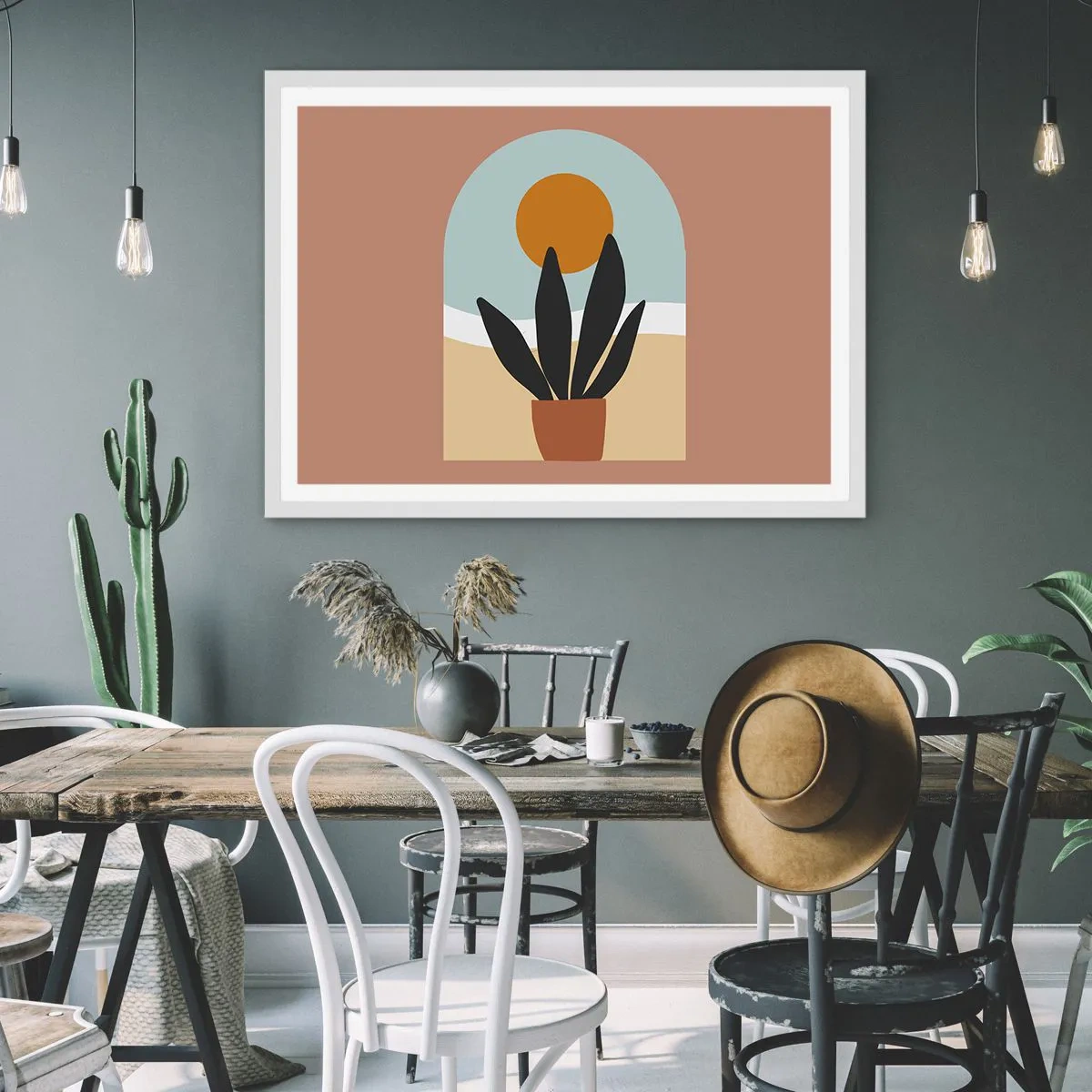 Affisch i vit ram - Små glädje - 100x70 cm