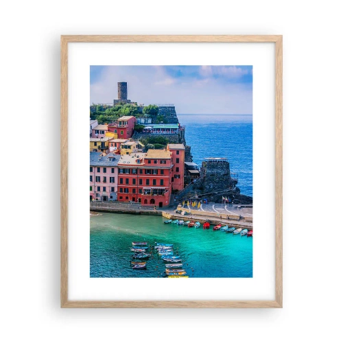 Affisch i ram av ljusek - Magisk stad i Medelhavet - 40x50 cm