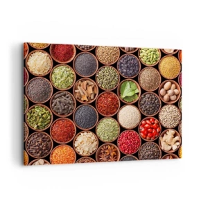 Canvastavla - Bild på duk - Världens alla smaker - 100x70 cm