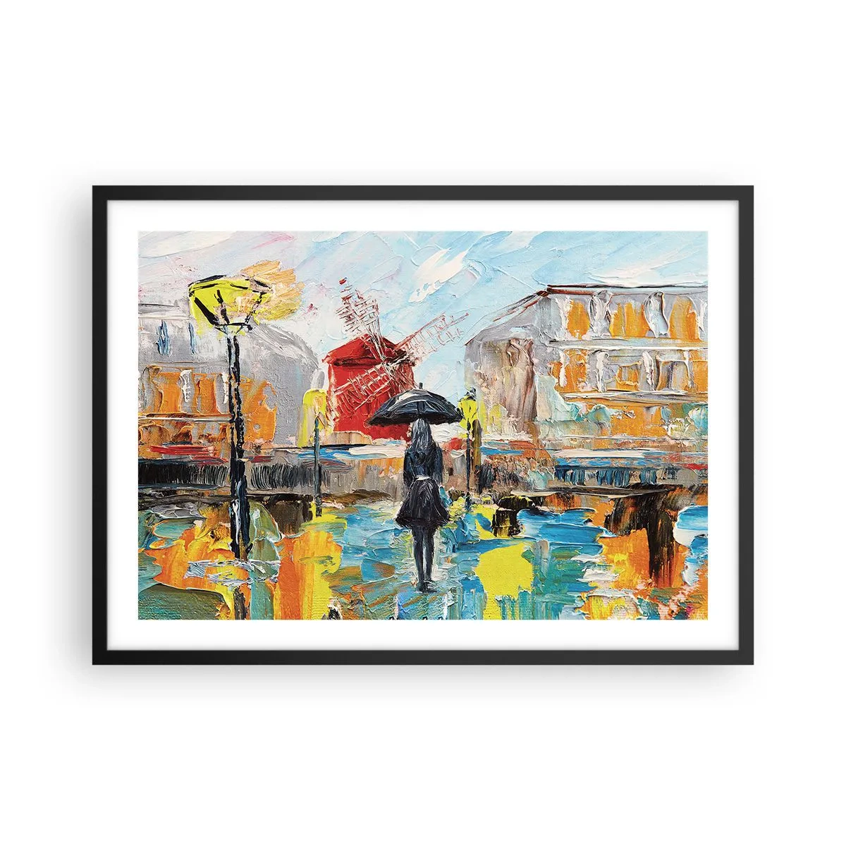 Affisch i svart ram - Parislegender - 70x50 cm